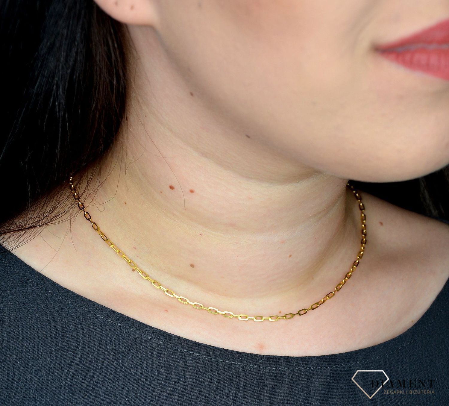 Łańcuszek złoty ankier próba 585, DIA-LAN-12650-585 3mm Klasyczny i uniwersalny łańcuszek o splocie ankier, wykonany z żółtego złota próby 585. Łańcuszki to uniwer1.jpg